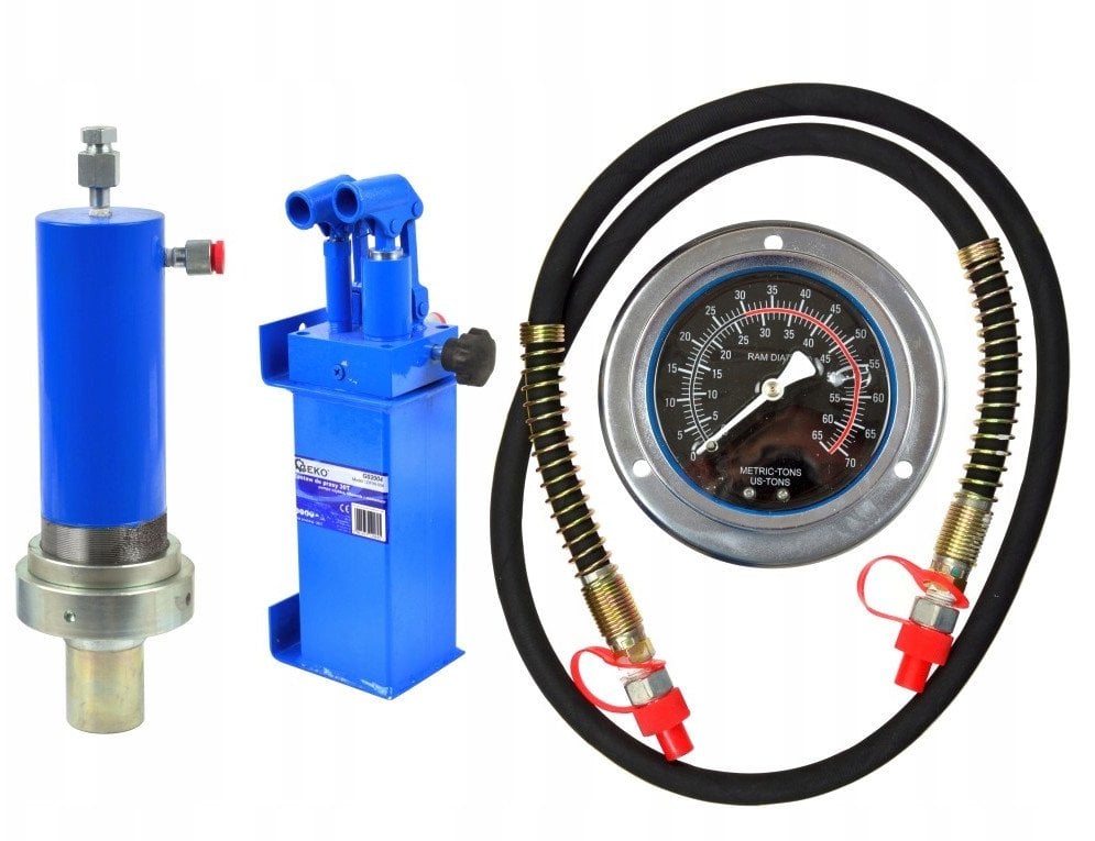 Zestaw do prasy 30T Pompa szybka Siłownik Manometr (1)