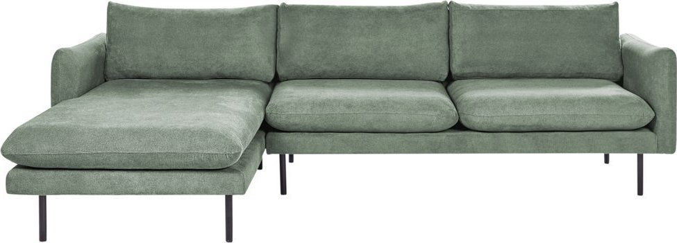 Beliani Prawostronny narożnik tapicerowany zielony VINTERBRO