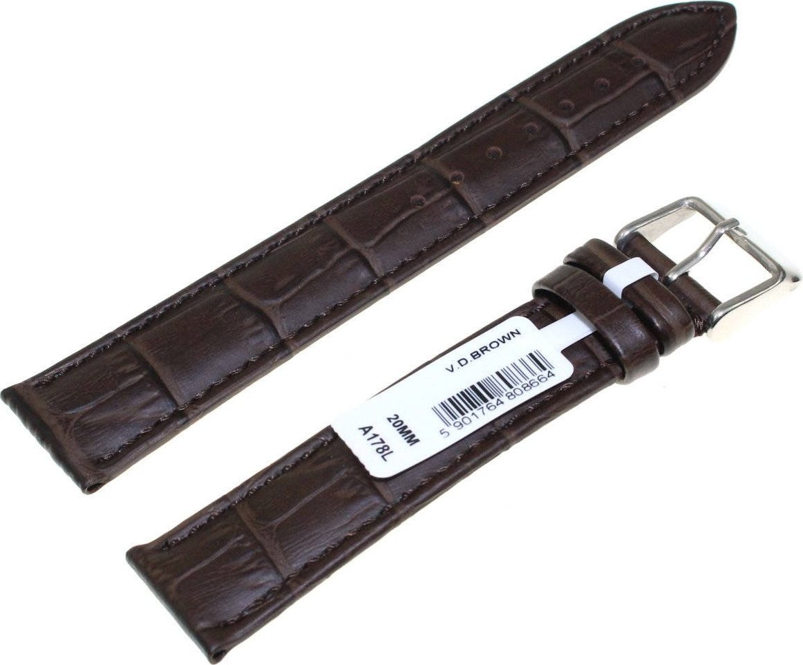 Chermond Skórzany pasek do zegarka Chermond 20 mm A178L.20 brązowy XL