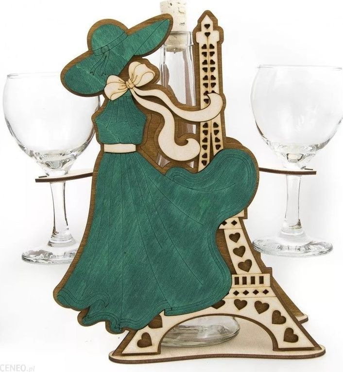 Anapol Karafka na wino 0,5 l Wieża Eiffla z 2 kieliszkami