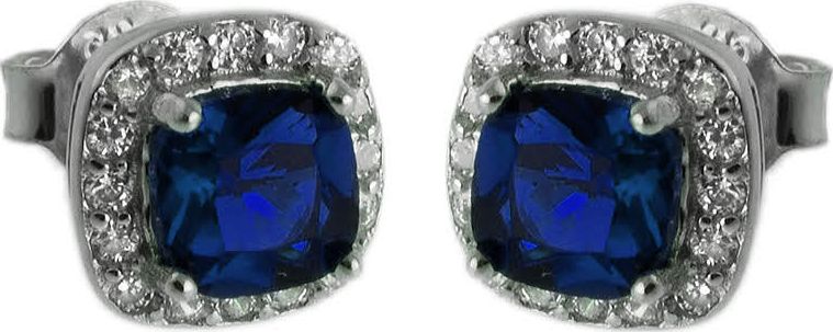 Lovrin Srebrne kolczyki 925 kwadratowe cyrkonia 1,9g sztyft