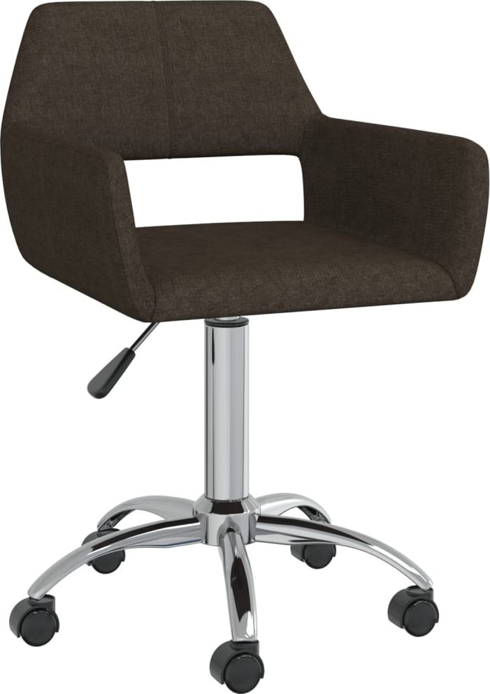 vidaXL Obrotowe krzesło stołowe, ciemnobrązowe, tapicerowane tkaniną
