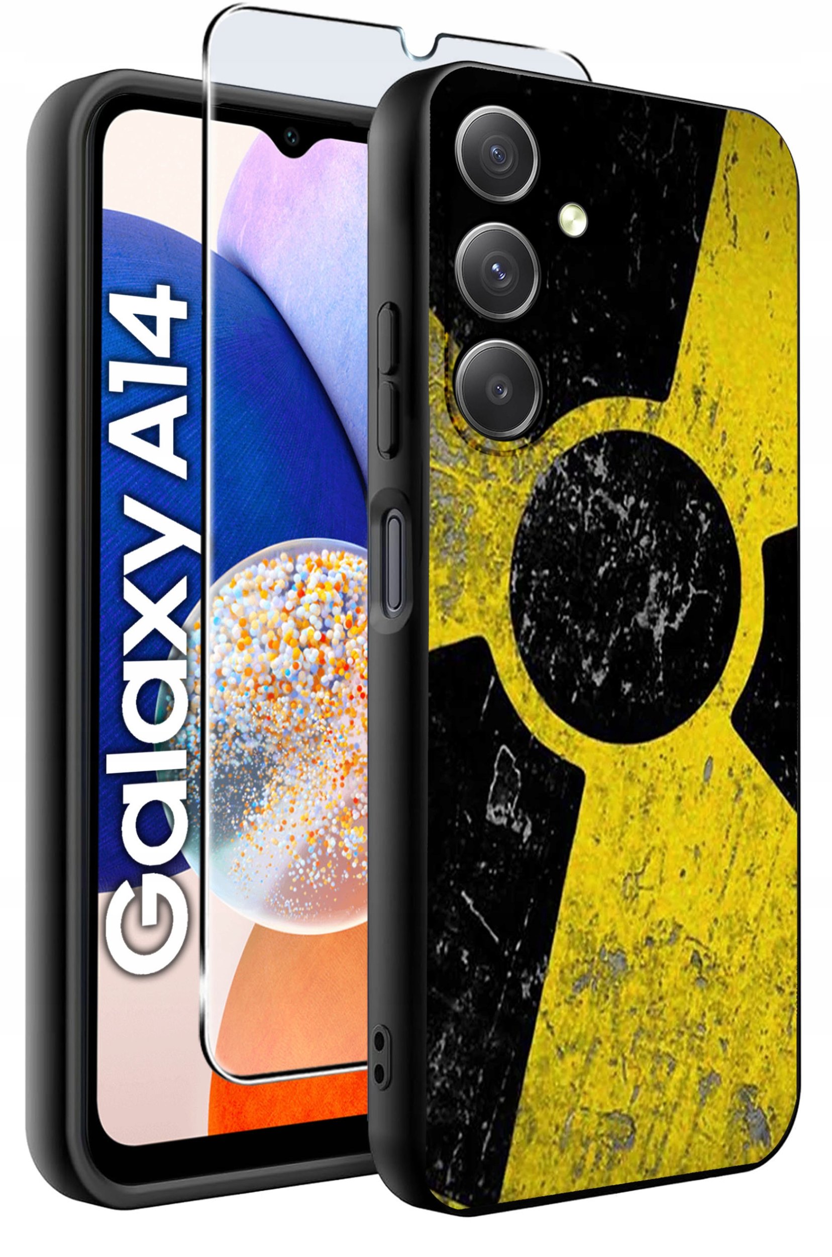 ETUI do Samsung A14 5G WZORY | SILIKONOWE MATT CASE + SZKŁO HARTOWANE 9H