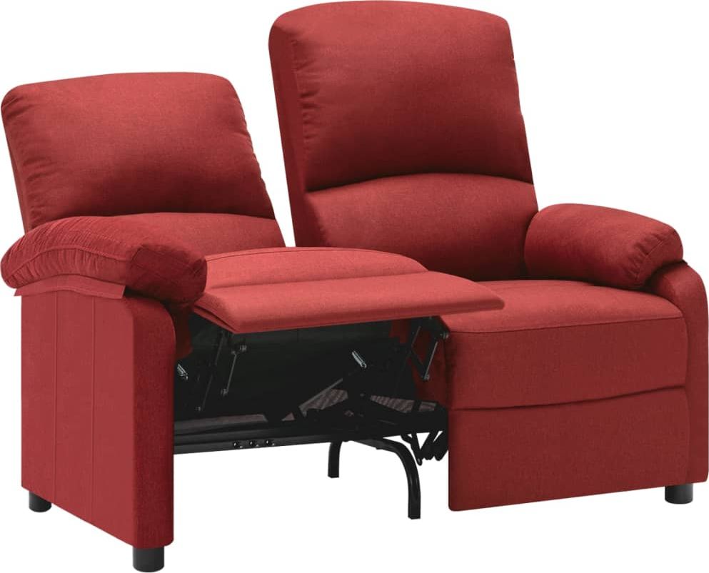 vidaXL 2-osobowa sofa rozkładana, winna czerwień, tapicerowana tkaniną