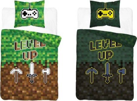 Detexpol Pościel bawełniana świecąca w ciemności 140x200 Level up