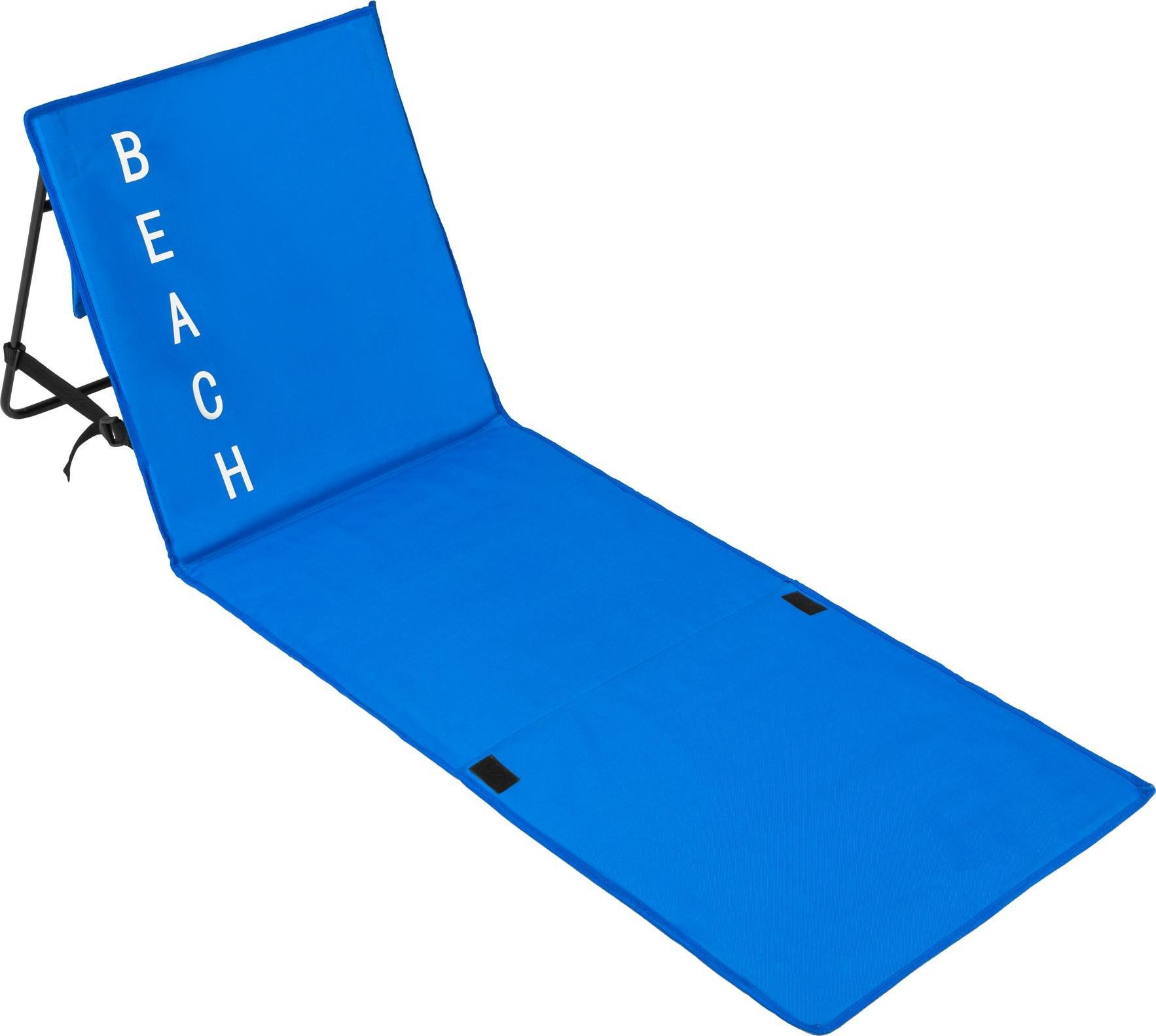 Tectake Mata plażowa z oparciem - niebieski