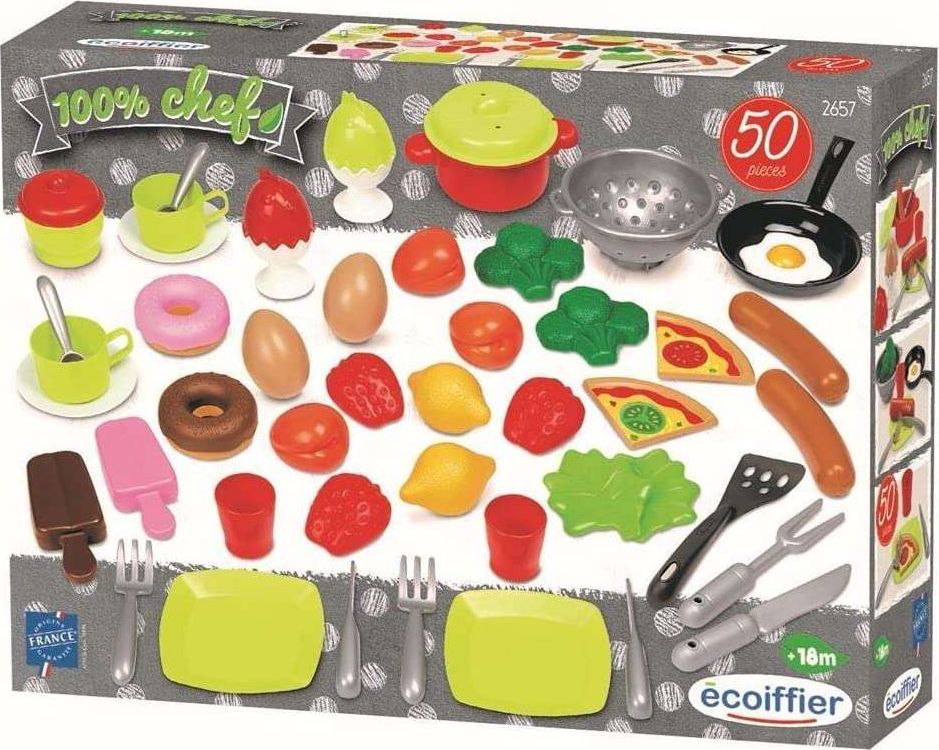 Ecoiffier Zestaw akcesoriów spożywczych 100% Chef 2657 Ecoiffier
