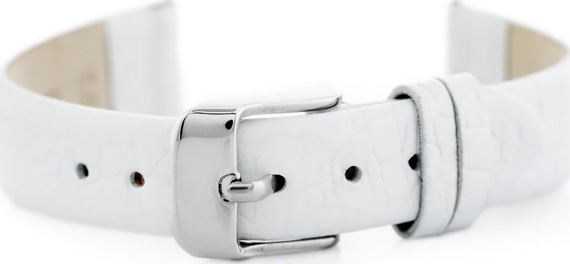 Pacific Pasek skórzany do zegarka W57 - biały - 14mm uniwersalny