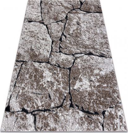 Dywany Łuszczów Dywan nowoczesny COZY 8985 Brick Kostka brukowa, kamień - Strukturalny, dwa poziomy runa brązowy, 120x170 cm