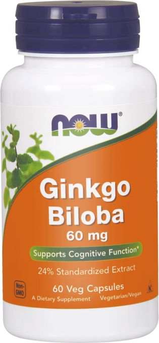 NOW Foods Ginkgo Biloba 60mg 60 kapsułek