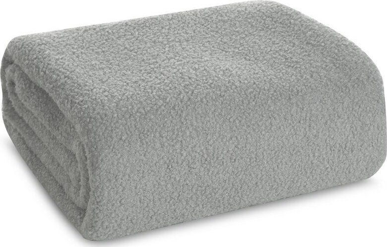 Eurofirany Miękki koc barankowy BUKLA 170X210 srebrny