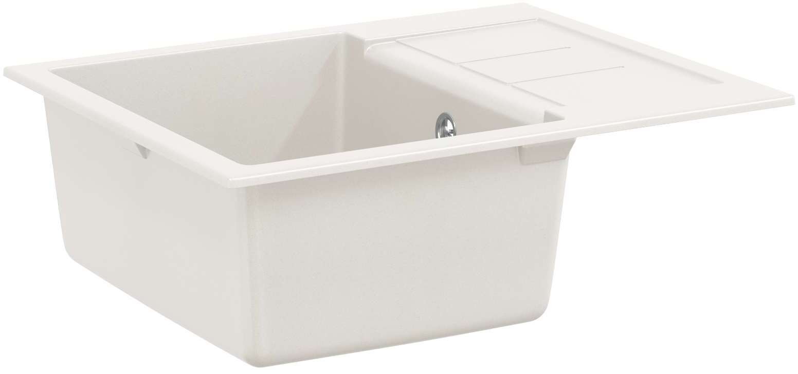 vidaXL Zlew Biały 620 x 500 mm 80% Kwarc i 20% Żywica