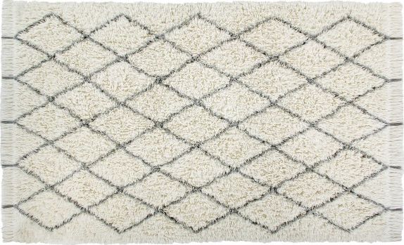 Lorena Canals Dywan BERBER SOUL EXTRA LARGE 200x300 beżowy wełniany w czarne wzory LORENA CANALS