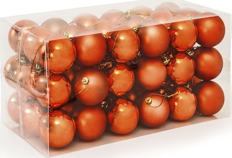 WideShop BOMBKI CHOINKOWE 6cm 54 SZT BOMBKA ZESTAW MIEDŹ