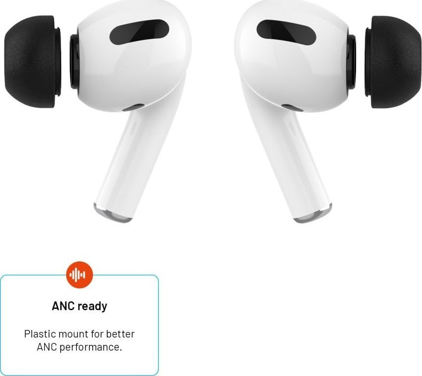 Fixed Fixed Plugs Pro, 2 sets, size XS | Plugs | Apple | Airpods Pro/Pro 2 | Foam | Black