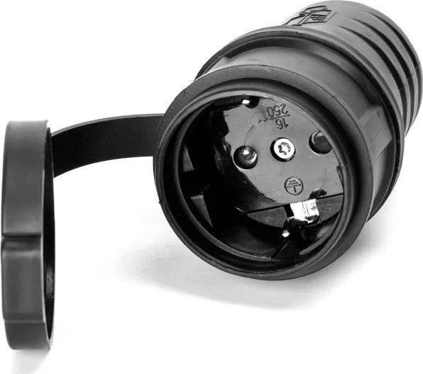 Aigostar Wodoodporne gniazdo 16A czarna Niemiecka wodoodporna wtyczka z wymiennym przewodem 16A czarna