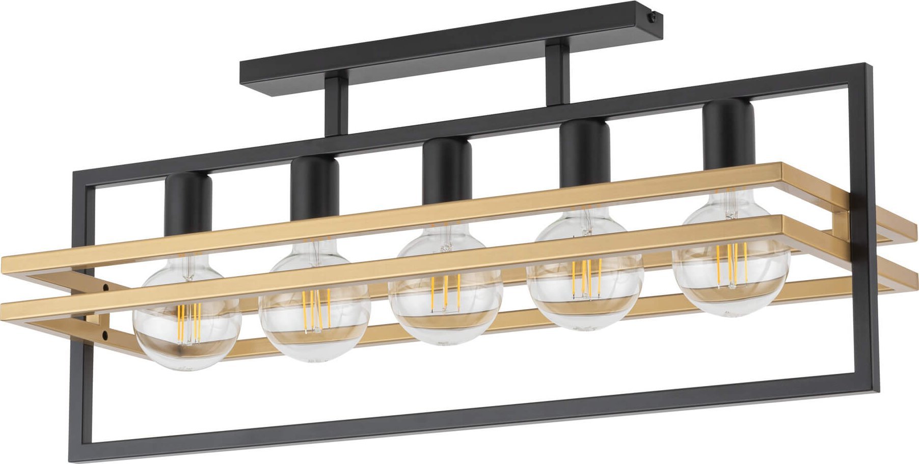 Lampa sufitowa Sigma Sufitowa lampa loftowa Merci pokojowy plafon czarny złoty