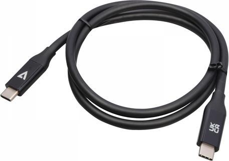 Kabel USB V7 USB-C - USB-C 0.8 m Czarny (V7USB4-80CM)