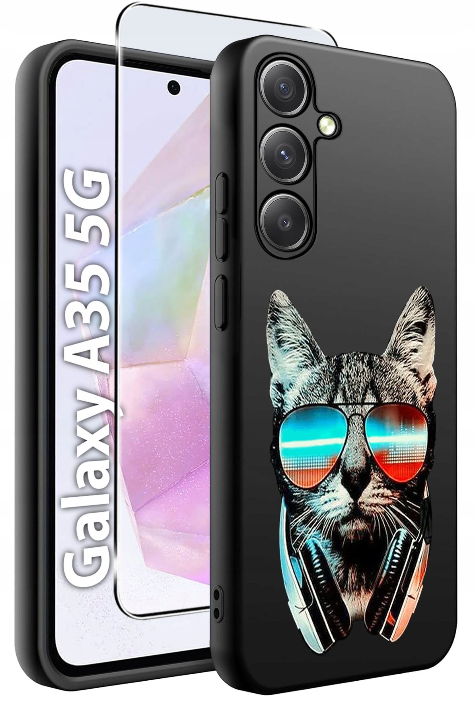 ETUI do Samsung A35 5G WZORY | SILIKONOWE MATT CASE + SZKŁO HARTOWANE 9H