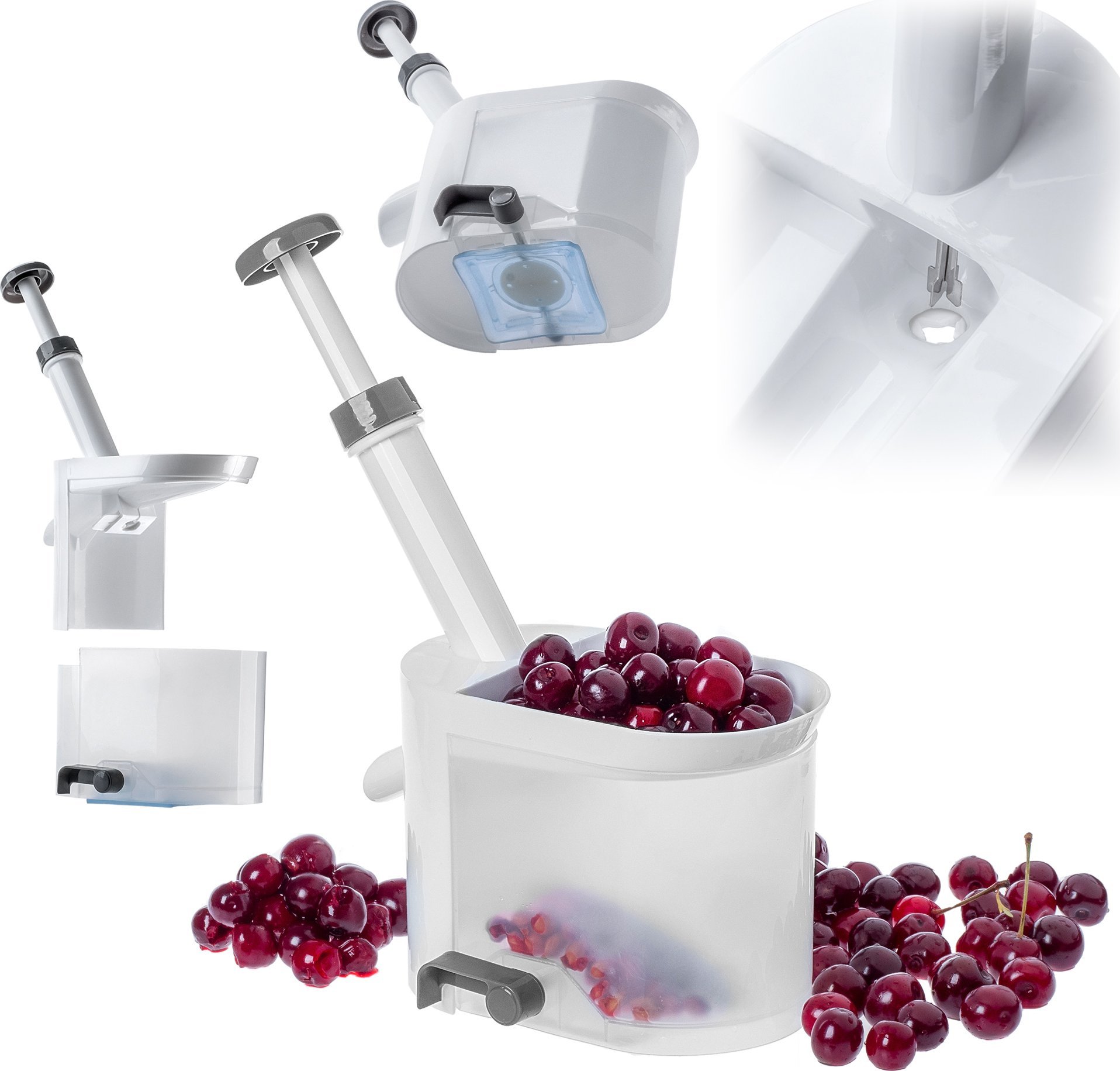 Kadax KADAX Drylownica Do Wiśni Czereśni Pestek Oliwek Ręczna Solidna Z Pojemnikiem