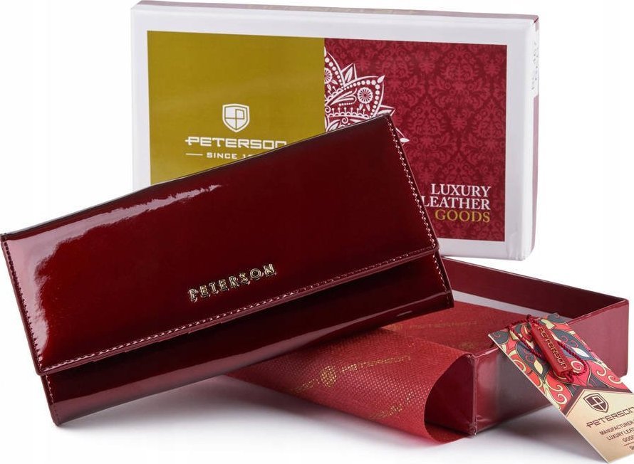 Peterson Portfel damski czerwony Peterson skóra PTN BC-467-RED