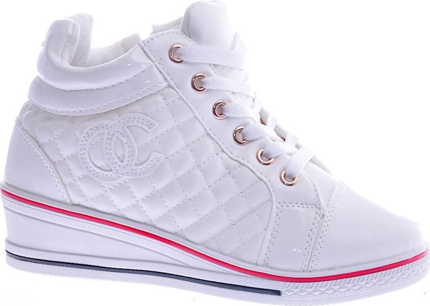 Pantofelek24 Wygodne dziecięce buciki z suwakami BIAŁE /A1-2 7601 S195/ 33