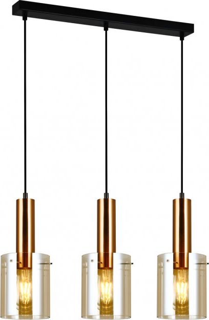 Lampa wisząca Italux Sardo nowoczesna czarny (PND-5581-3-BRO+AMB)