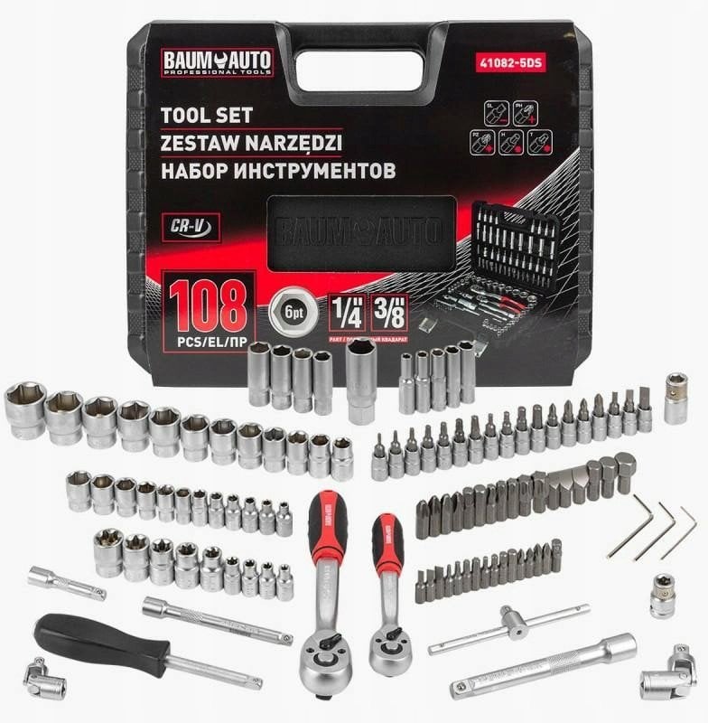 Zestaw narzędzi 108el. 1/4" & 3/8" (4-22mm)