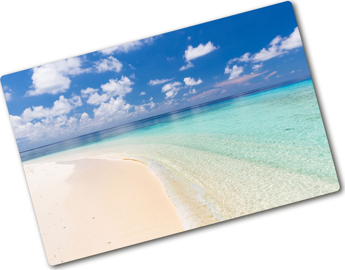 Deska do krojenia Tulup szklana Plaża na Malediwach 4 80x52cm