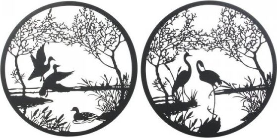 DKD Home Decor Dekoracja ścienna DKD Home Decor Metal (2 pcs) (98 x 1 x 98 cm)