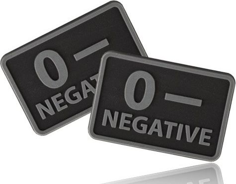 Haasta naszywka emblemat GRUPA KRWI kpl. 2szt. PVC czarny 0/Rh+