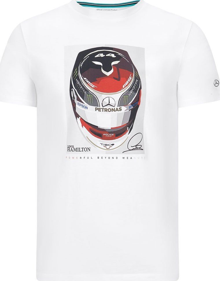 Mercedes AMG Petronas F1 Team Koszulka t-shirt męska Lewis Helmet biała Mercedes AMG F1 2020 XL
