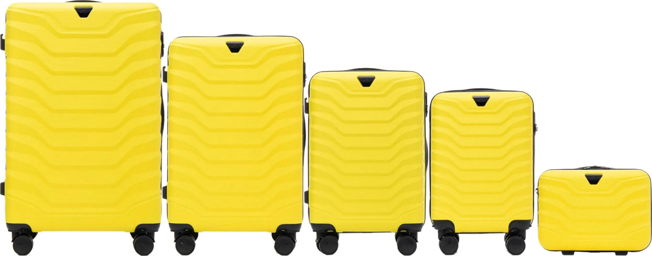 Wings Wings Zestaw 5 walizek podróżnych PEA01 (L,M,S,XS,BC) żółte
