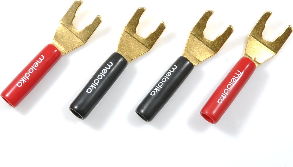 Melodika Melodika MDSPA4 (MDSPA 4) - widły (widełki) do kabli głośnikowych pozłacane - 4 szt.