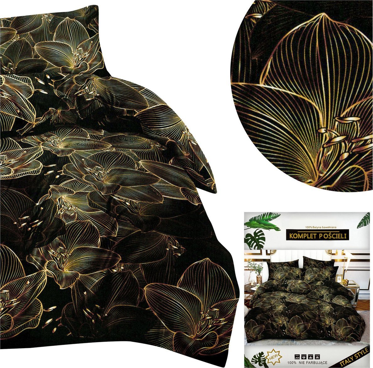 LOZKOHOLICY.PL Sp.z o.o. Sp. K. Pościel 140 x 200 4cz Satynowa Dalwin 895