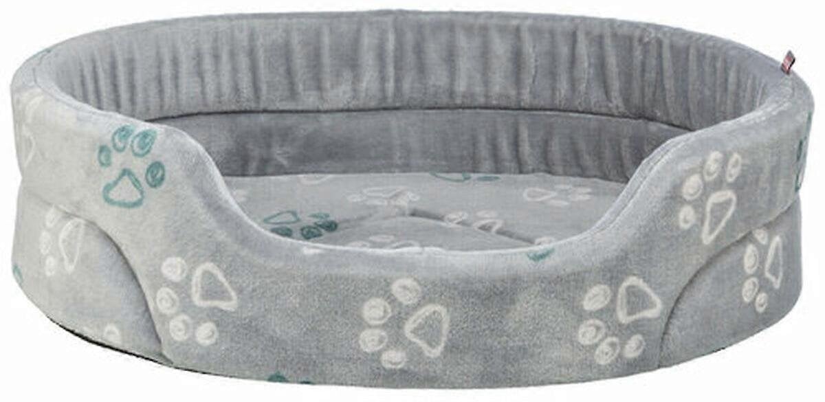 Trixie Jimmy Soft legowisko, dla psa/kota, miękki plusz, owalne, jasnoszare, 75 x 65 cm