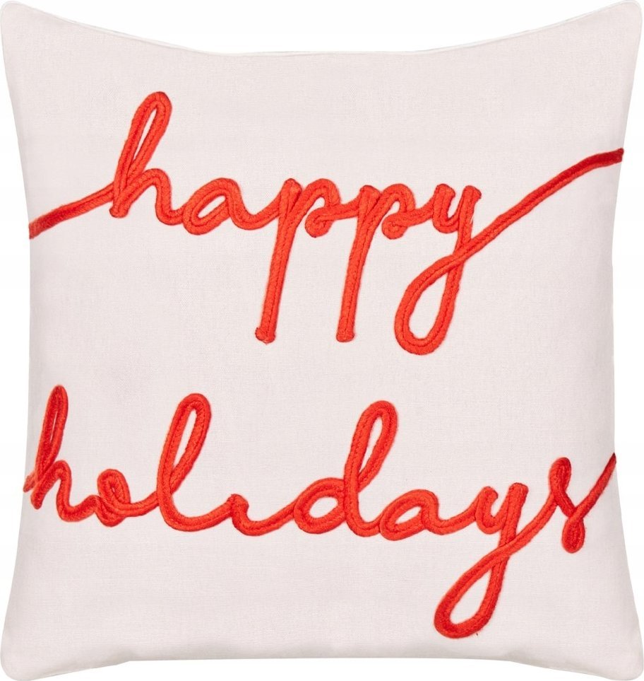 Beliani Poduszka dekoracyjna z motywem świątecznym welurowa 45 x 45 cm biała EXACUM