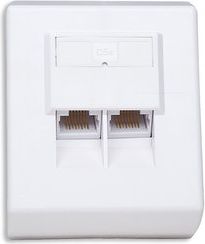 Intellinet Network Solutions gniazdo natynkowe 2xRJ45 UTP kat. 5e kompletne białe (408301)