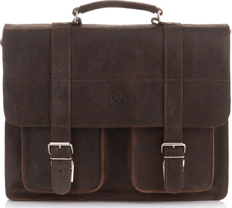 Paolo Peruzzi Skórzana teczka torba męska vintage c.brązowa PAOLO PERUZZI GA318
