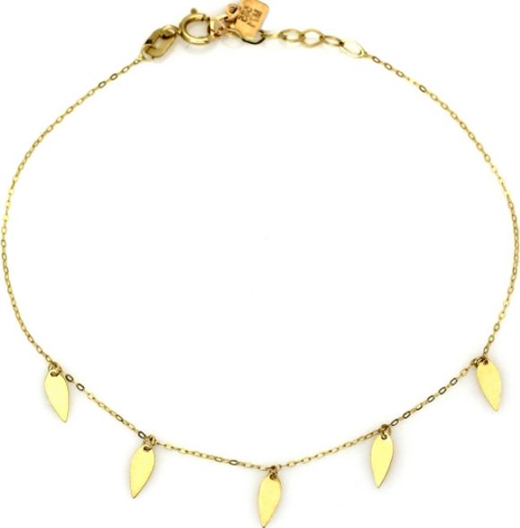 Lovrin Złota bransoletka 585 wiszące sopelki migdały 1,19g