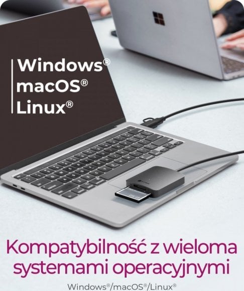 Czytnik Kart CF,TF,SD,microSD, Type-C+A, IB-CR302-CU3