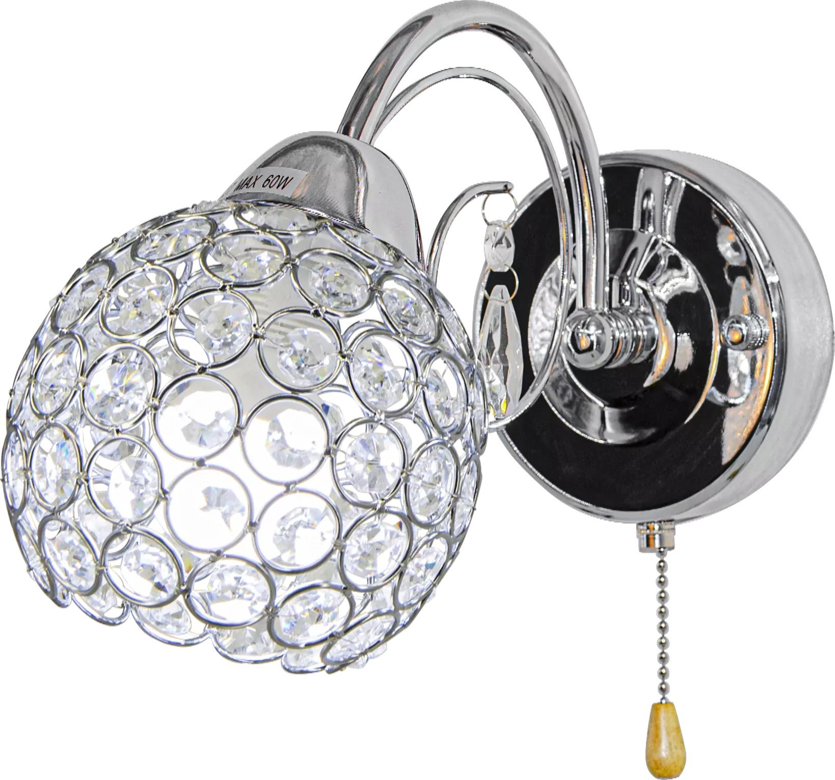 Kinkiet Mdeco Salonowy kinkiet glamour ELM8965/1 8C z kryształkami chrom