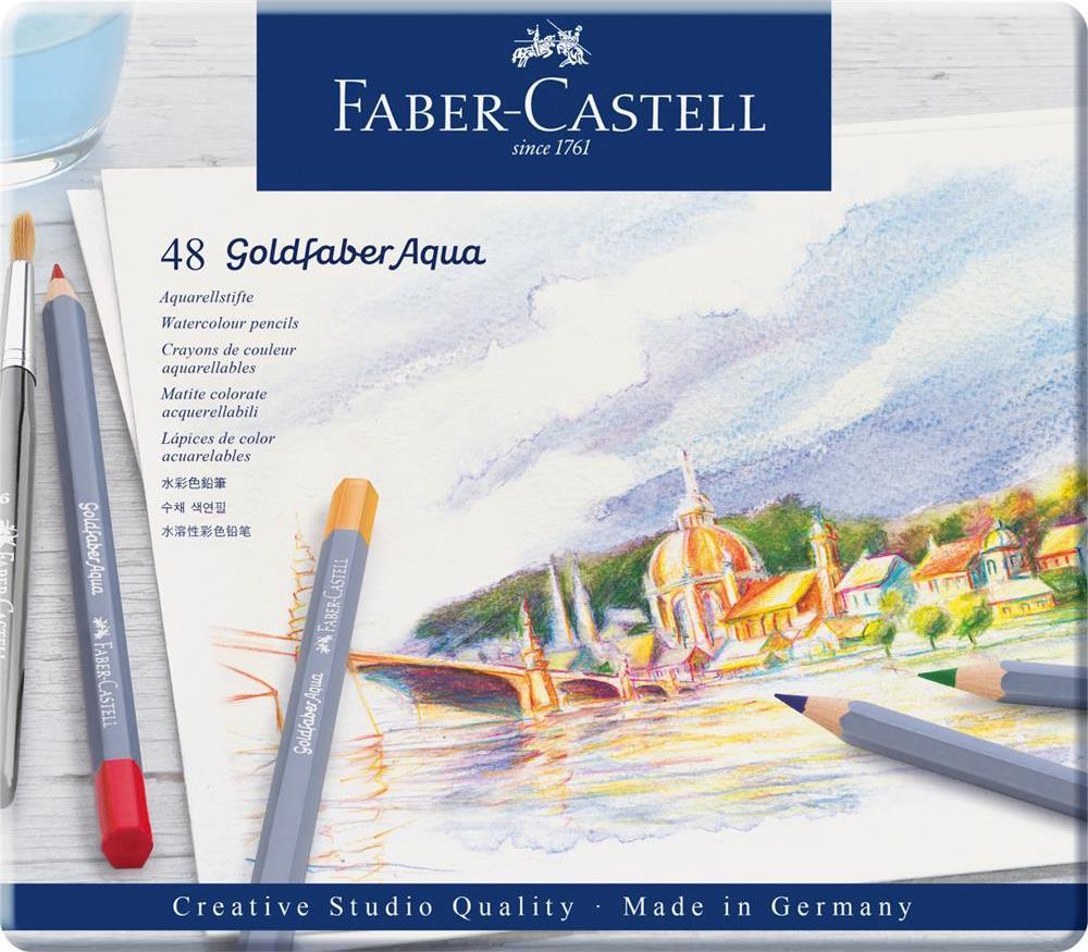 Faber-Castell KREDKI AKWARELOWE GOLDFABER AQUA FABER-CASTELL 48 KOLORÓW OPAKOWANIE METALOWE