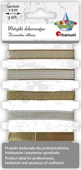 Wstążki 10mm 5x2m złote