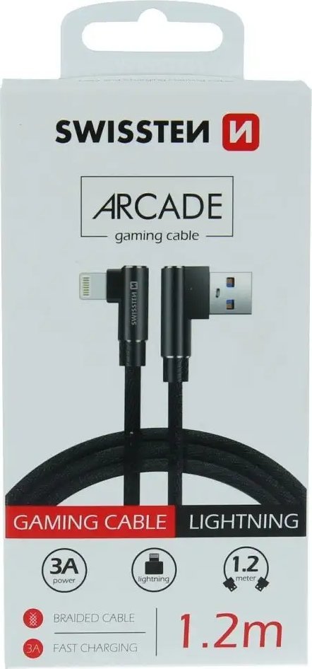 Kabel USB Sourcing USB-A - Lightning 1.2 m Czarny (SW-QU-USB-LIGHT-12M-BK)