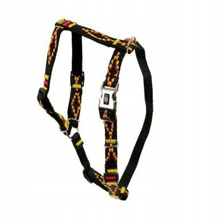 Barry King Szelki dla psa, wzór etniczny, taśma polipropylenowa, 20mm/50-80cm czarny