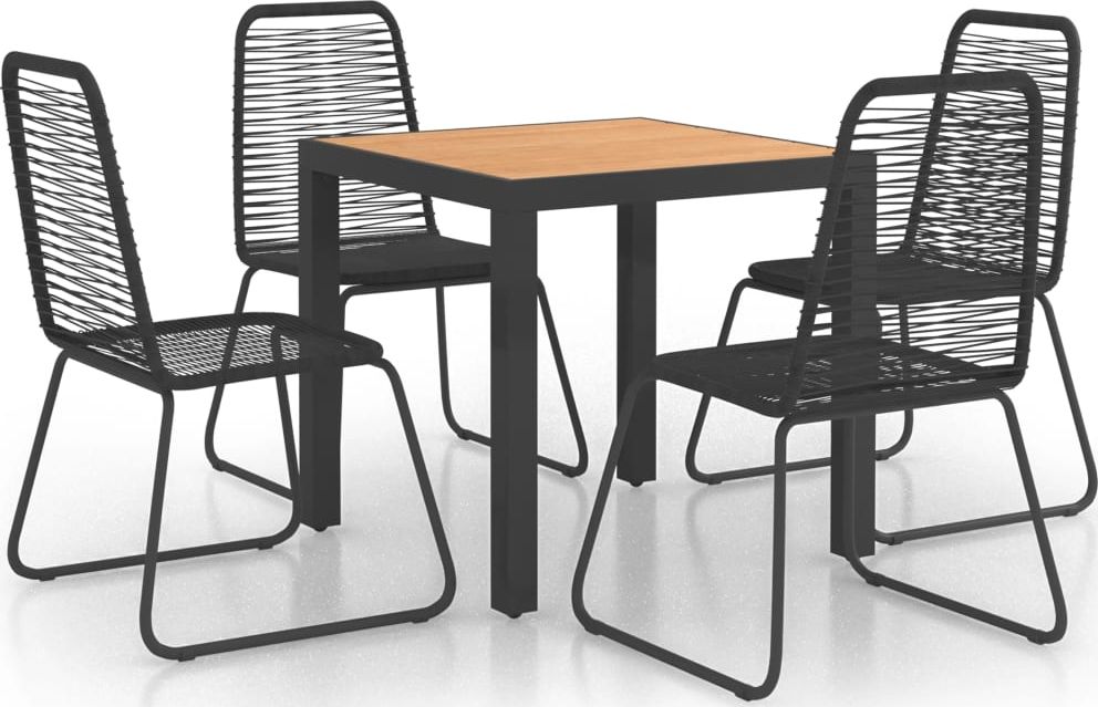 vidaXL VidaXL 5-częściowy zestaw mebli ogrodowych rattan PVC czarno-brązowy