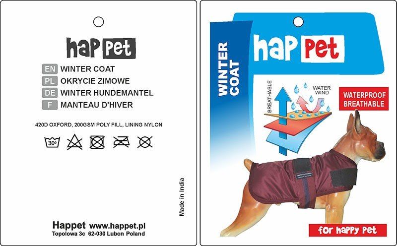 Happet Kurtka dla psa Happet 325A niebieska L-60cm