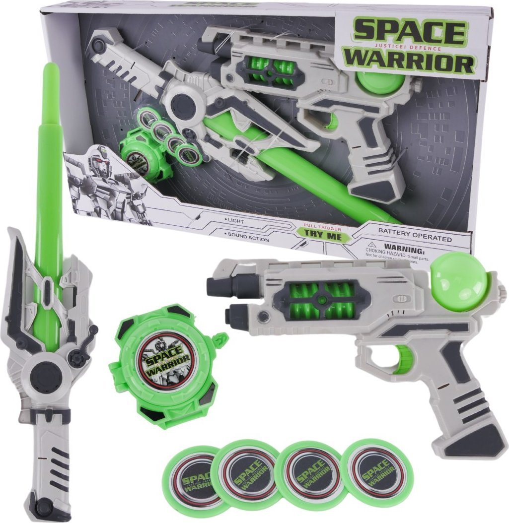 BROŃ PISTOLET BŁYSKOWY ZESTAW KOSMICZNY ZABAWKA DLA DZIECI