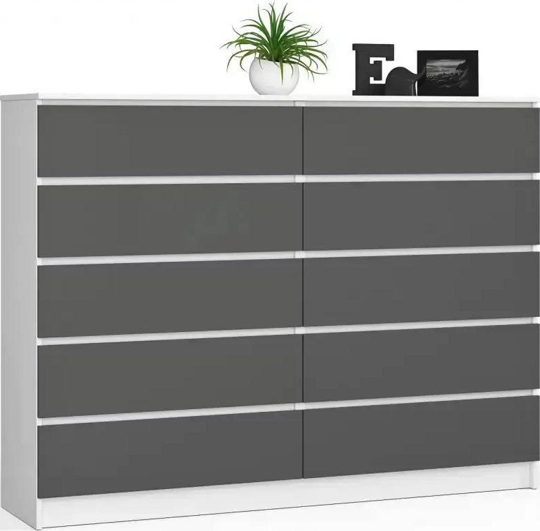 Elior Nowoczesna komoda do salonu biały + grafit - Deos 3X